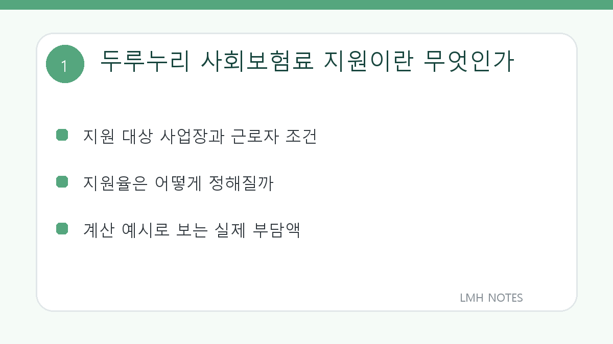 두루누리 사회보험료 지원이란 무엇인가 핵심 내용