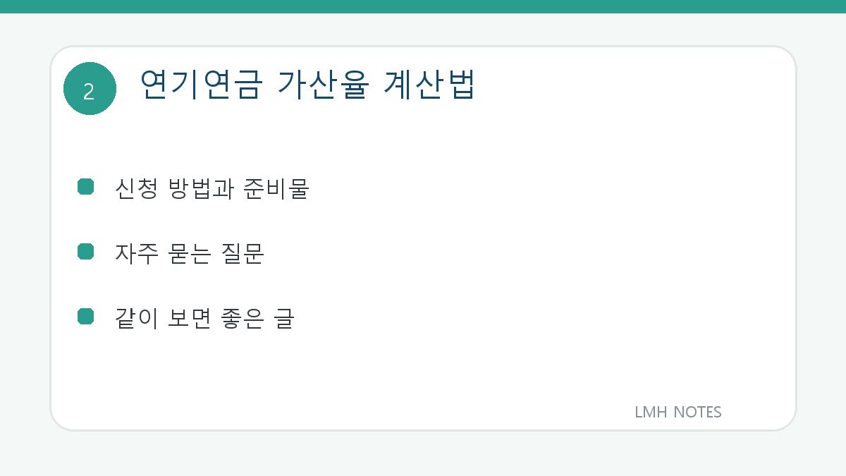 연기연금 가산율 계산법 확인 사항