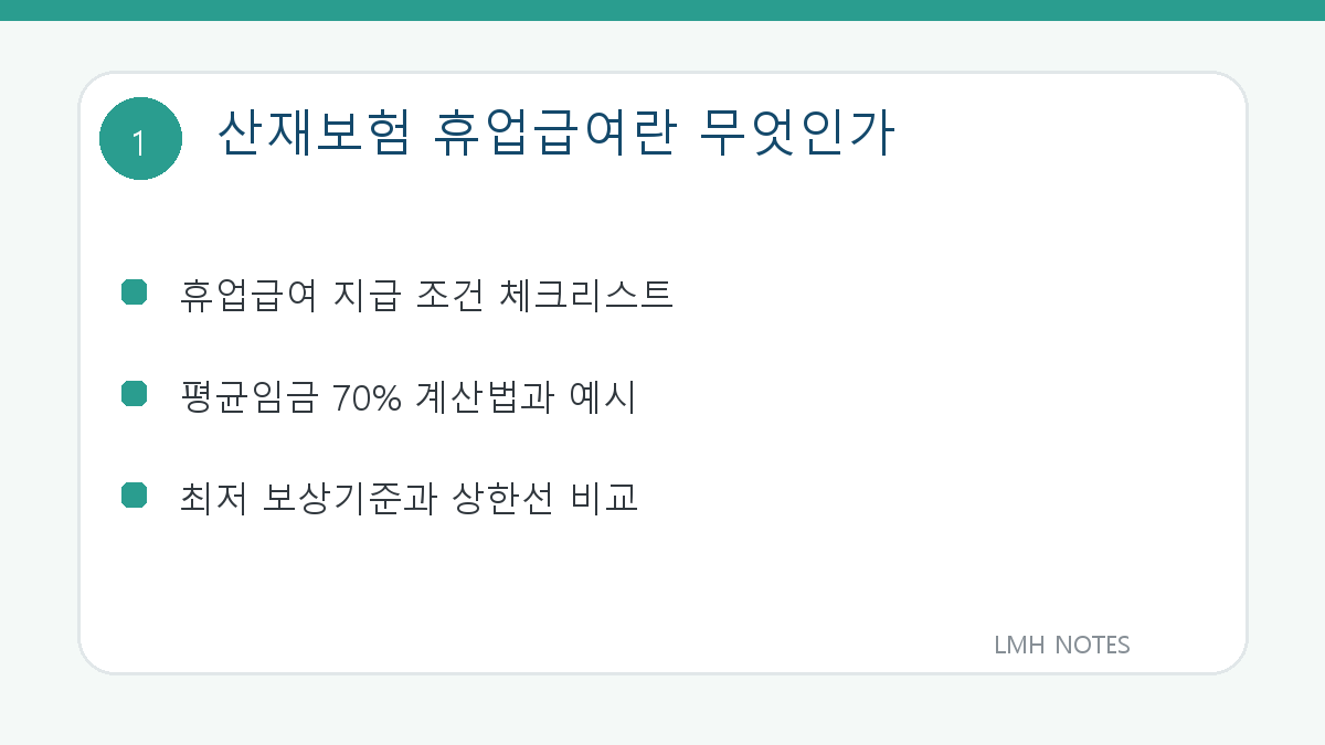 산재보험 휴업급여란 무엇인가 핵심 내용
