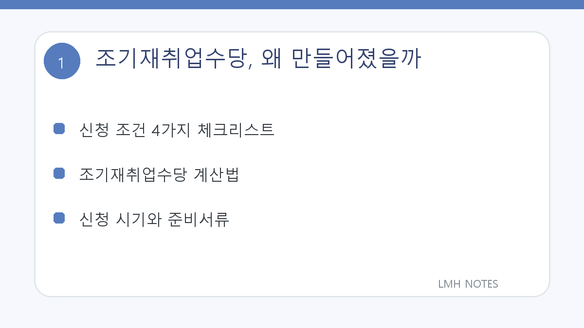 조기재취업수당, 왜 만들어졌을까 핵심 내용