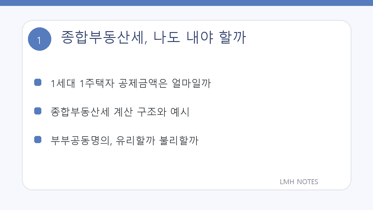 종합부동산세, 나도 내야 할까 핵심 내용