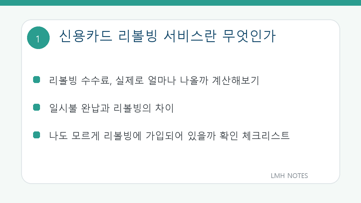 신용카드 리볼빙 서비스란 무엇인가 핵심 내용