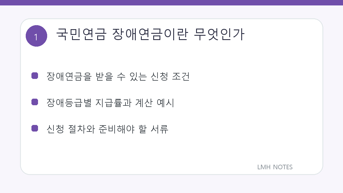 국민연금 장애연금이란 무엇인가 핵심 내용
