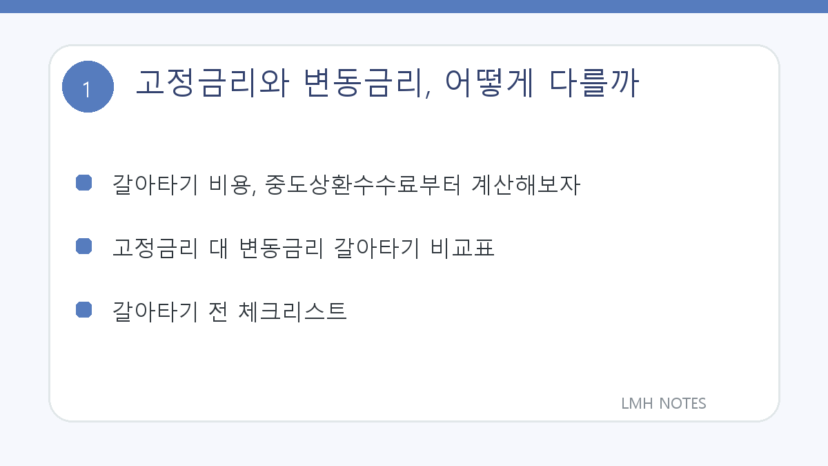 고정금리와 변동금리, 어떻게 다를까 핵심 내용