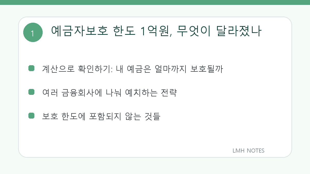 예금자보호 한도 1억원, 무엇이 달라졌나 핵심 내용