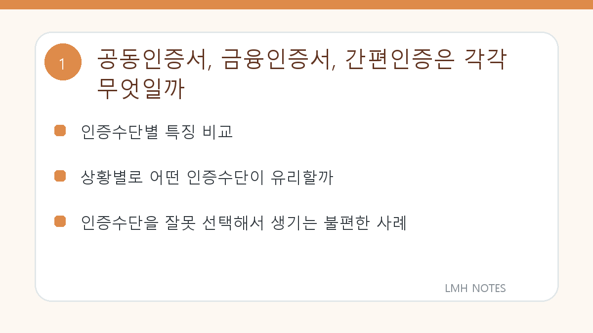 공동인증서, 금융인증서, 간편인증은 각각 무엇일까 핵심 내용